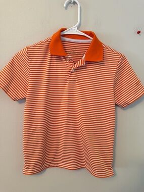 Properly Tied Orange Striped Performance Polo Shirt